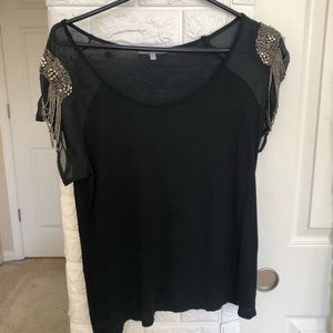 Shoulder rhinestone top